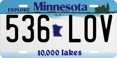MN license plate 536LOV