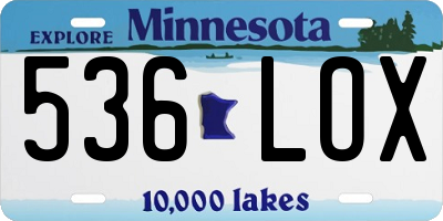 MN license plate 536LOX