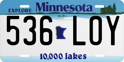 MN license plate 536LOY