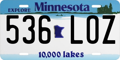 MN license plate 536LOZ
