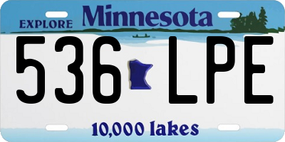MN license plate 536LPE