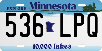 MN license plate 536LPQ