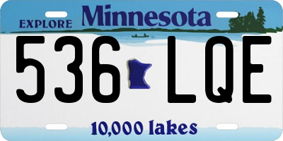 MN license plate 536LQE