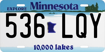 MN license plate 536LQY