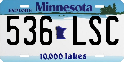 MN license plate 536LSC