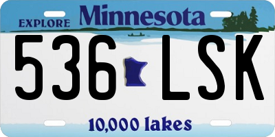 MN license plate 536LSK