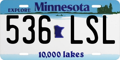 MN license plate 536LSL
