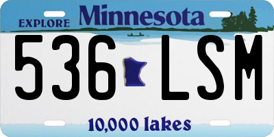 MN license plate 536LSM