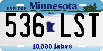 MN license plate 536LST