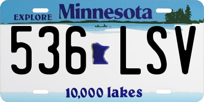 MN license plate 536LSV