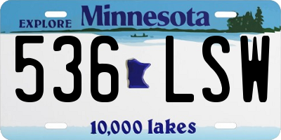 MN license plate 536LSW