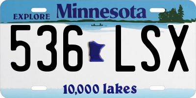 MN license plate 536LSX