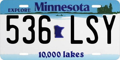 MN license plate 536LSY