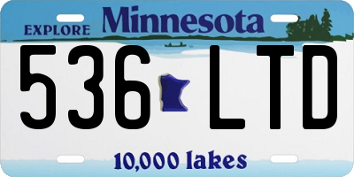 MN license plate 536LTD