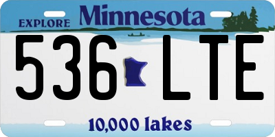 MN license plate 536LTE