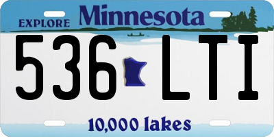MN license plate 536LTI
