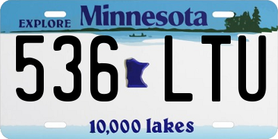 MN license plate 536LTU