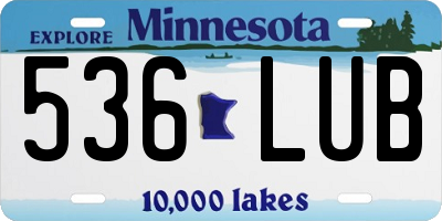 MN license plate 536LUB