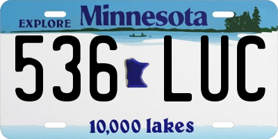 MN license plate 536LUC