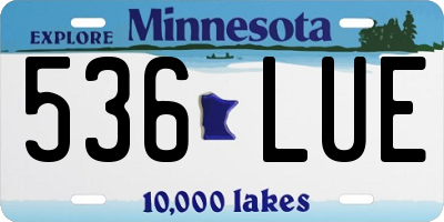 MN license plate 536LUE