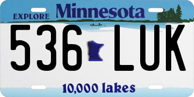MN license plate 536LUK