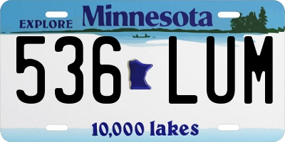 MN license plate 536LUM