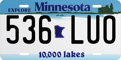 MN license plate 536LUO