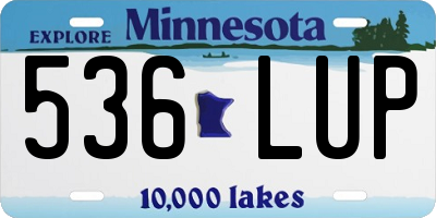 MN license plate 536LUP