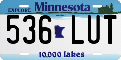 MN license plate 536LUT