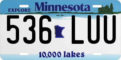 MN license plate 536LUU