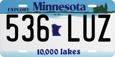 MN license plate 536LUZ