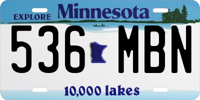 MN license plate 536MBN