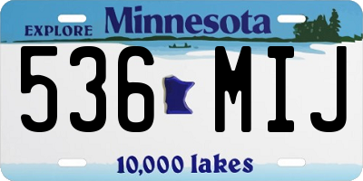 MN license plate 536MIJ