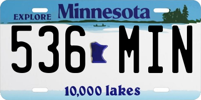 MN license plate 536MIN
