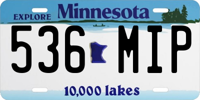 MN license plate 536MIP