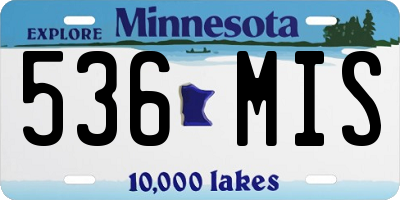 MN license plate 536MIS