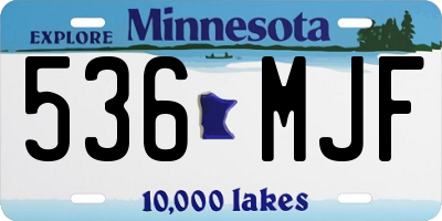 MN license plate 536MJF