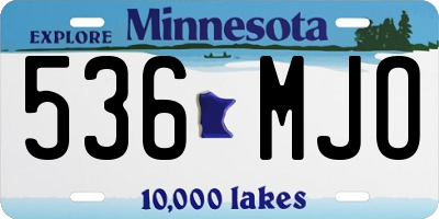 MN license plate 536MJO