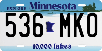 MN license plate 536MKO