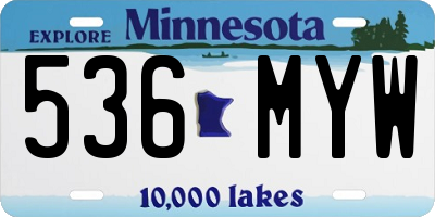 MN license plate 536MYW