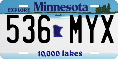MN license plate 536MYX