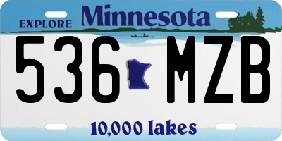 MN license plate 536MZB