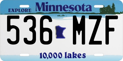 MN license plate 536MZF