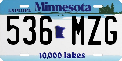 MN license plate 536MZG