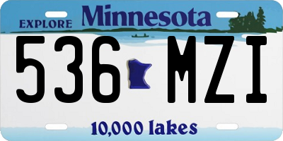 MN license plate 536MZI