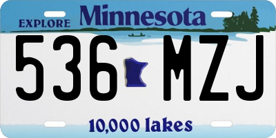 MN license plate 536MZJ