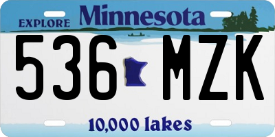 MN license plate 536MZK
