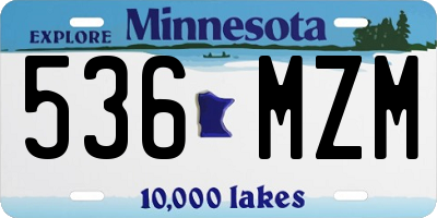 MN license plate 536MZM