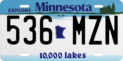 MN license plate 536MZN