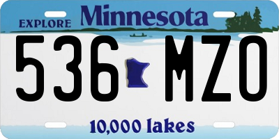 MN license plate 536MZO